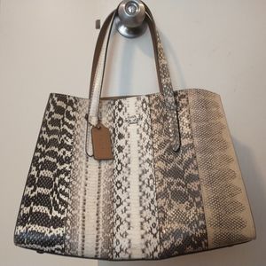 Coach snake embossed tote